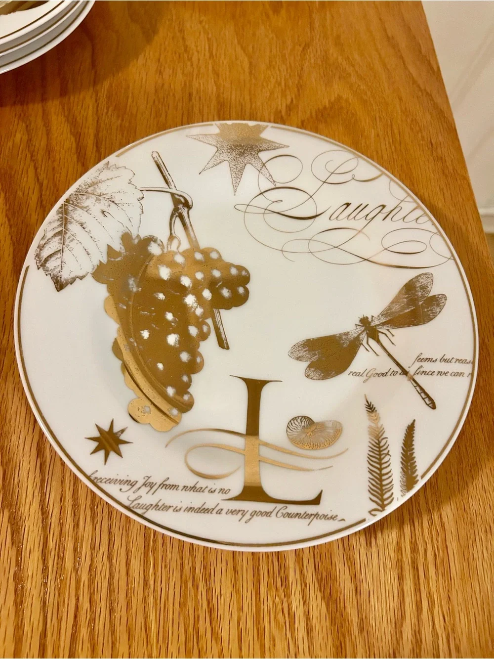 Pottery Barn “Poetry Fruit” salad or desert ceramic plates 8 1/2” diameter